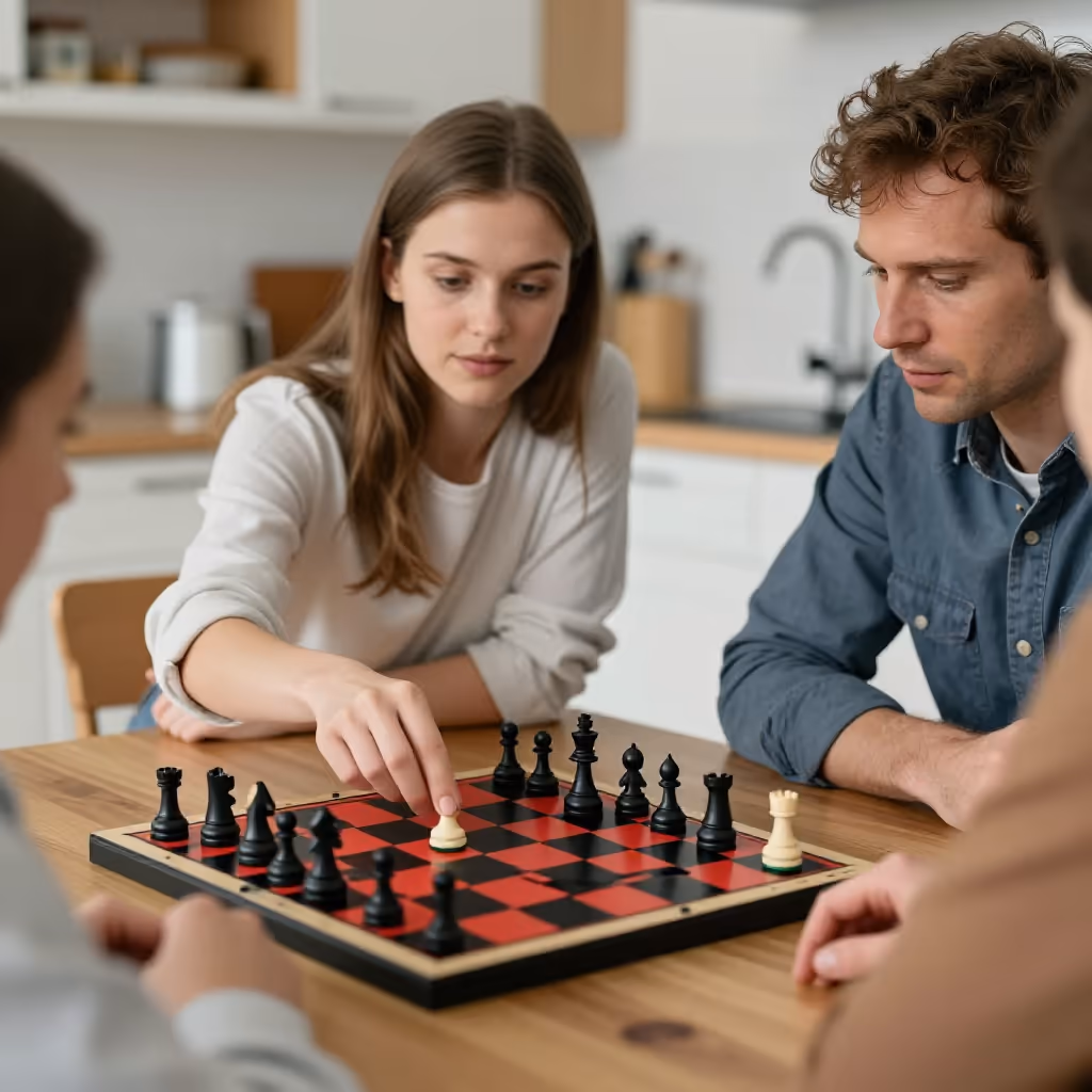 Visual example for Dame: Dame spielen