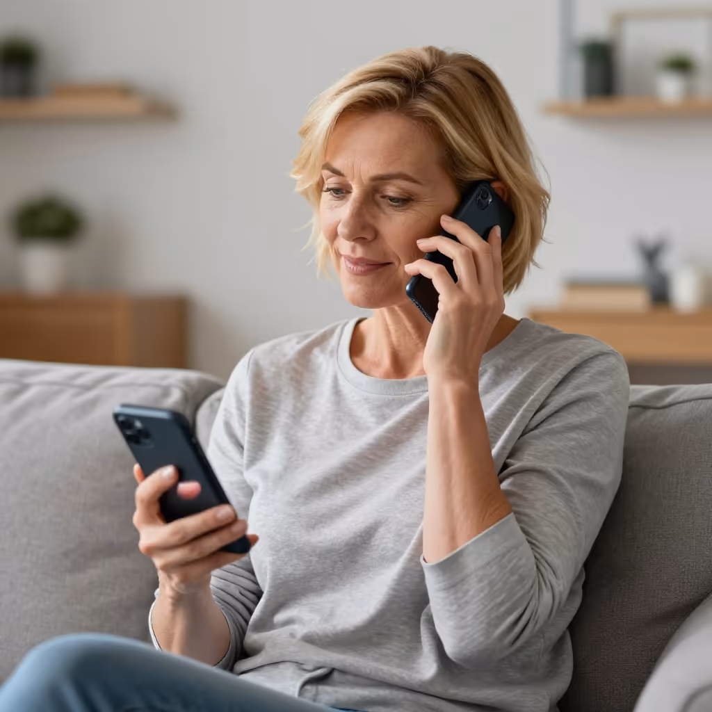 Visual example for Telefon: ans Telefon gehen