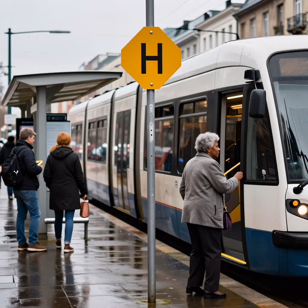 Visual example for Haltestelle: die Haltestelle