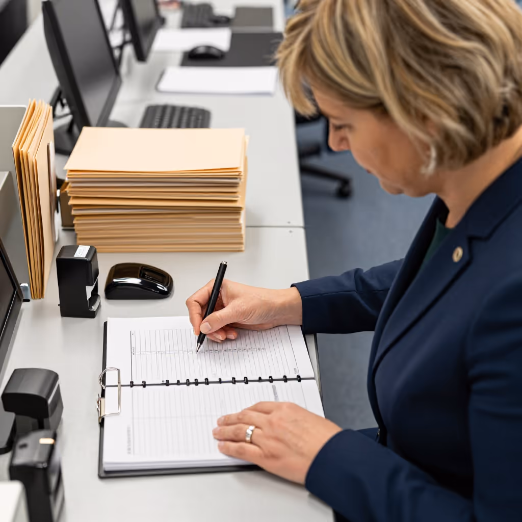 Visual example for Register: das Register