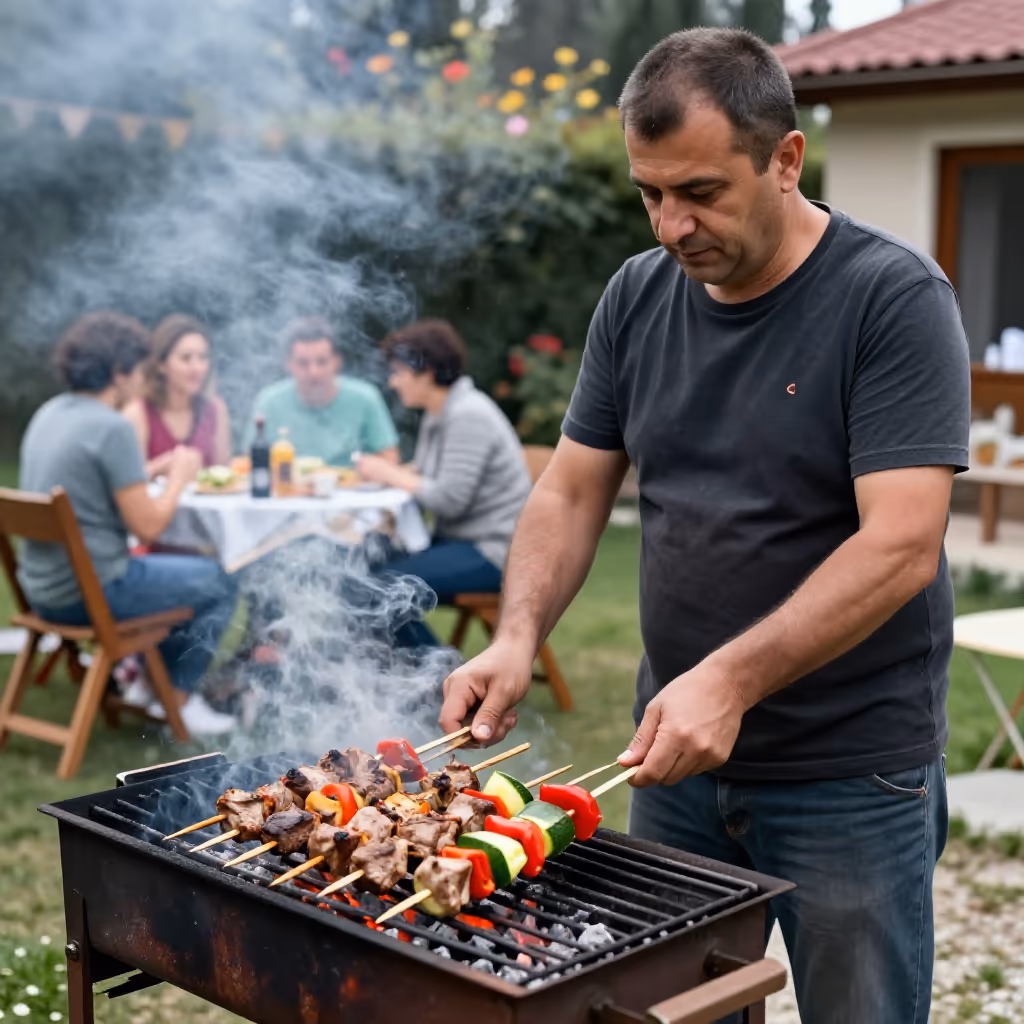 Visual example for grillen: grillen