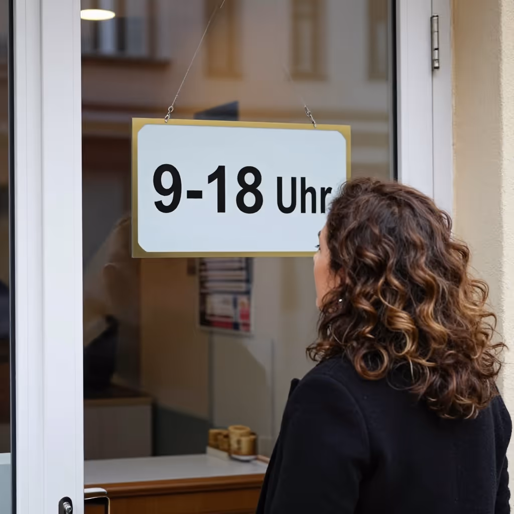 Visual example for Öffnungszeit: die Öffnungszeit
