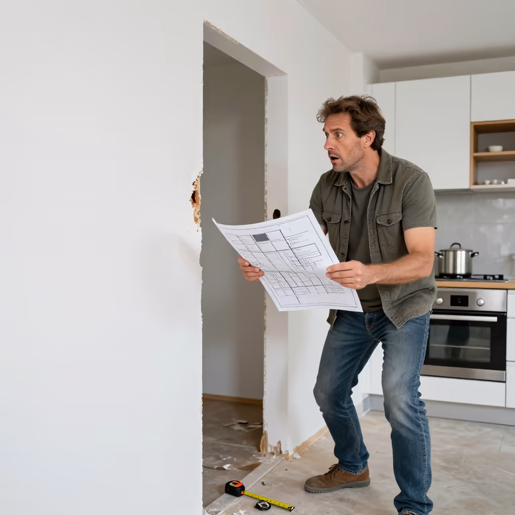 Visual example for verbauen: sich verbauen