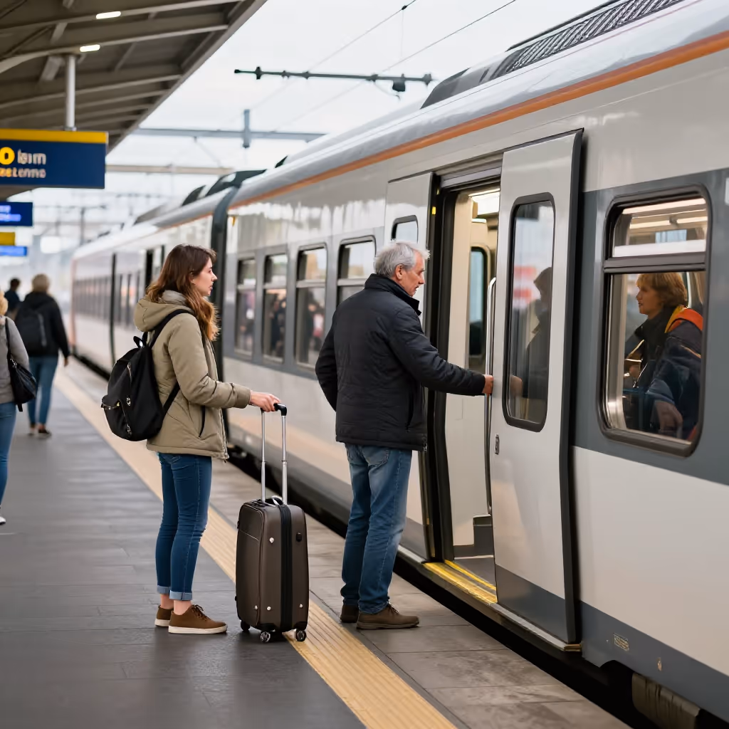 Visual example for Bahnsteig: der Bahnsteig