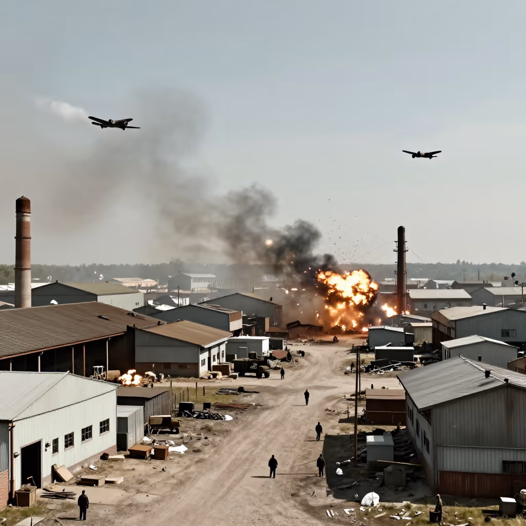 Visual example for bombardieren: bombardieren