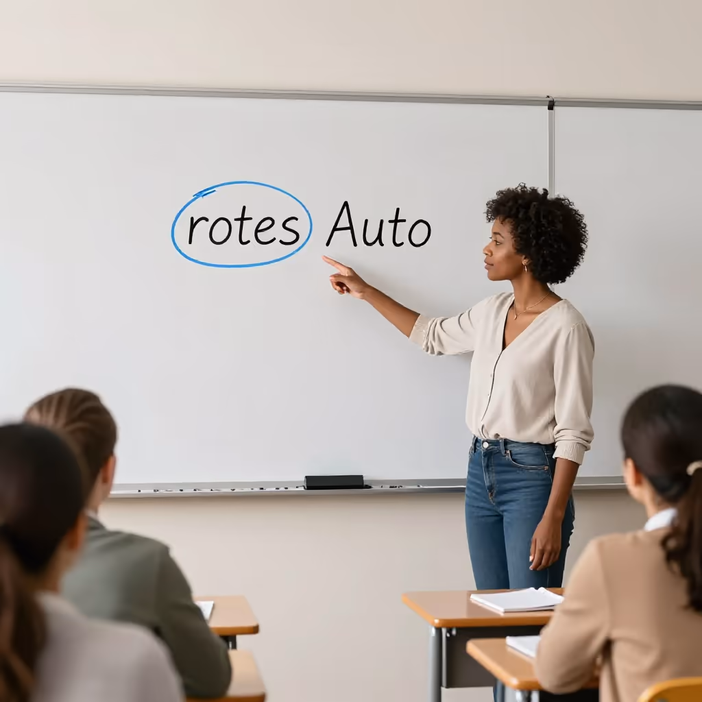 Visual example for Adjektiv: das Adjektiv