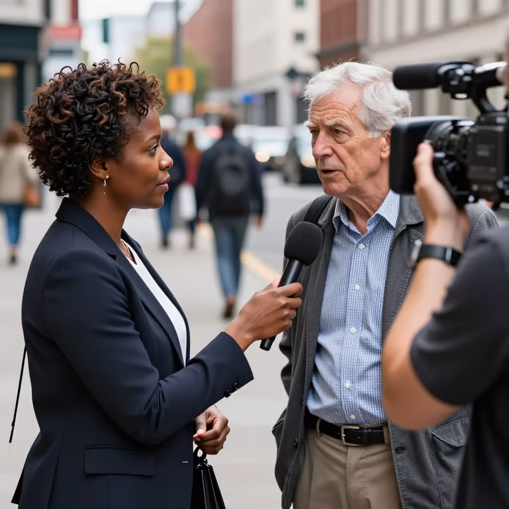 Visual example for interviewen: interviewen