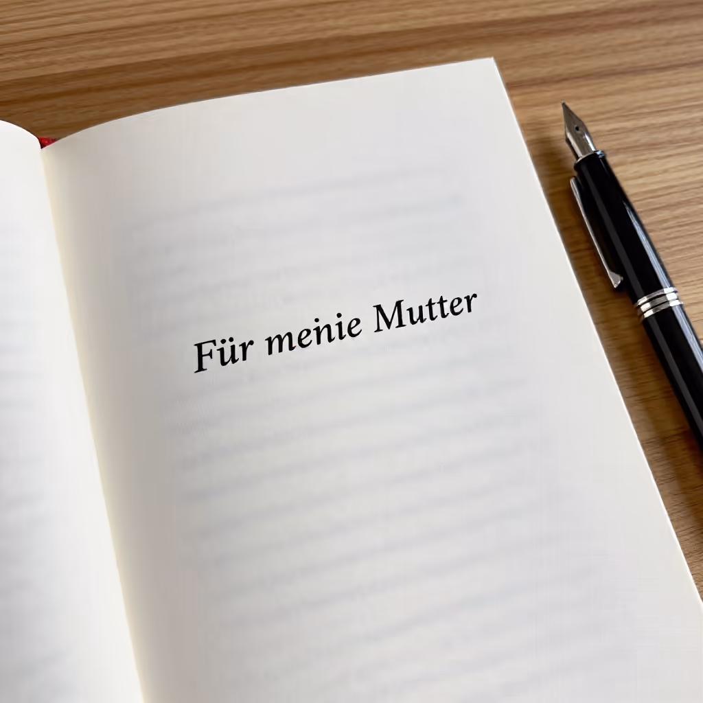 Visual example for Widmung: die Widmung