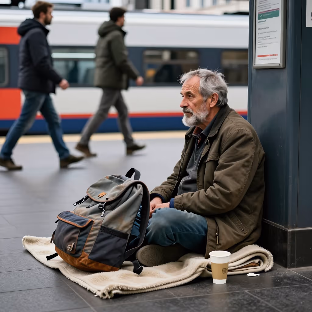 Visual example for obdachlos: obdachlos