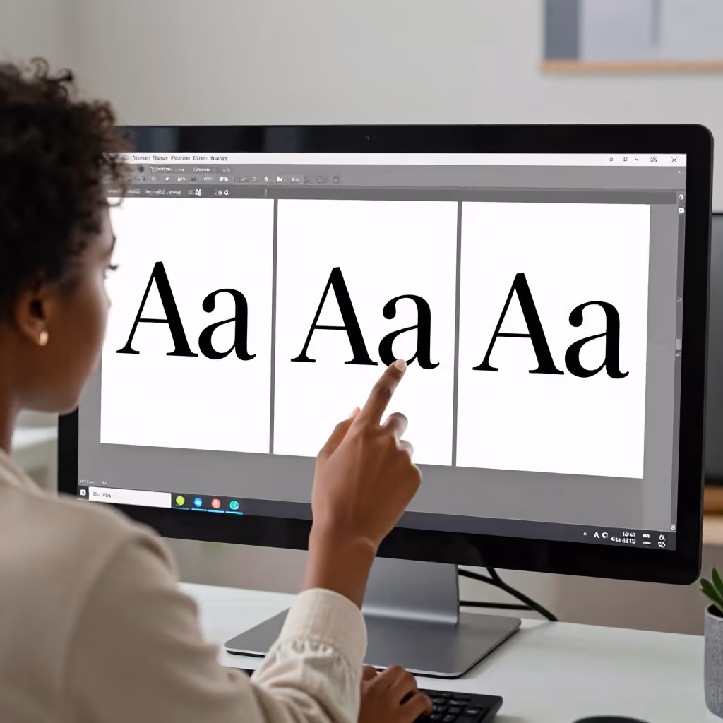 Visual example for Schriftart: die Schriftart