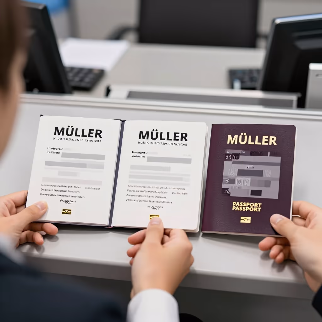 Visual example for Familienname: der Familienname