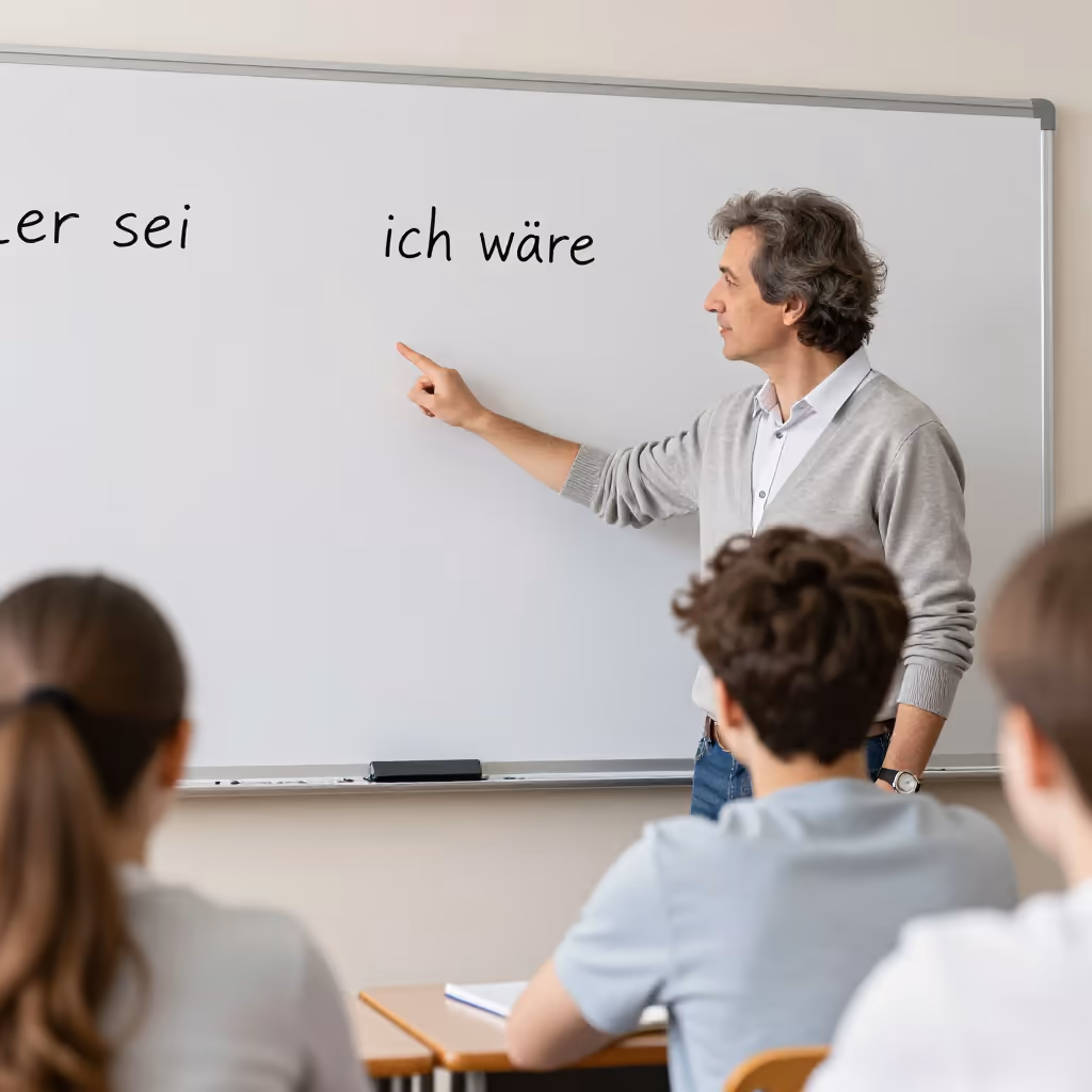 Visual example for Konjunktiv: der Konjunktiv