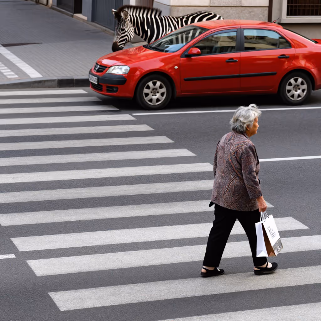 Visual example for Zebrastreifen: der Zebrastreifen