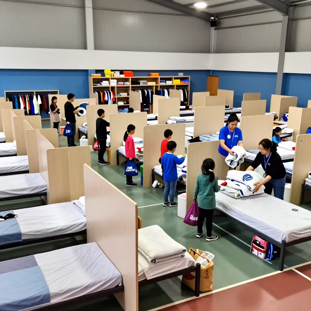 Visual example for Flüchtlingsunterkunft: die Flüchtlingsunterkunft