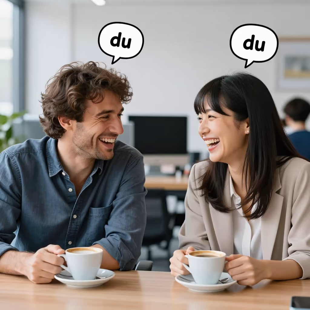 Visual example for duzen: sich duzen mit