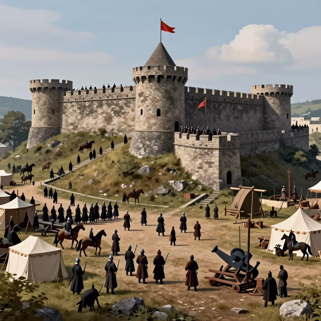 Visual example for belagern: belagern
