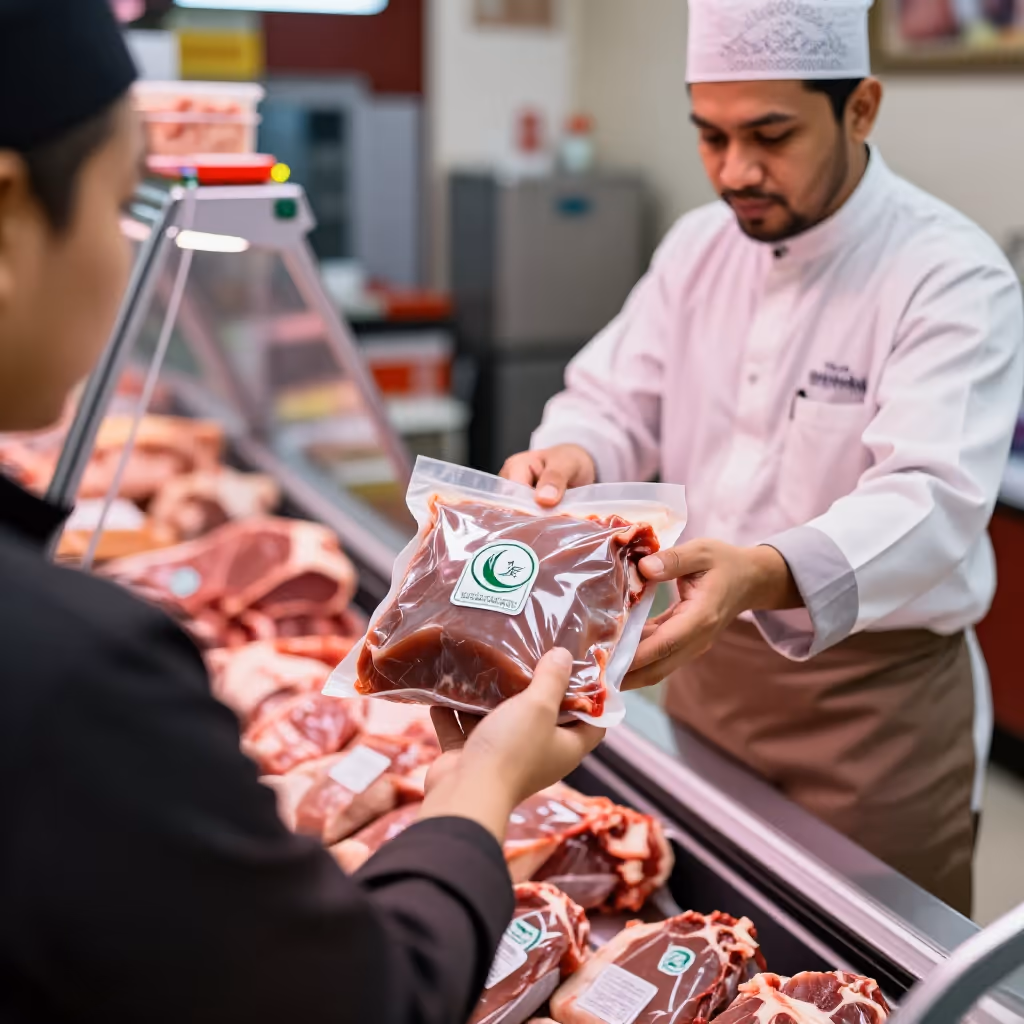 Visual example for halal: halal